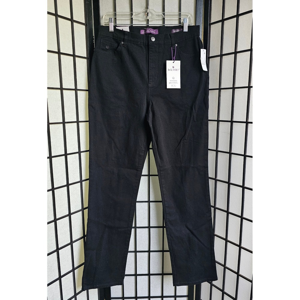GLORIA VANDERBILT Amanda Slimming Jeans‎ Size 12 Black NWT Classic Rise - Picture 2 of 6